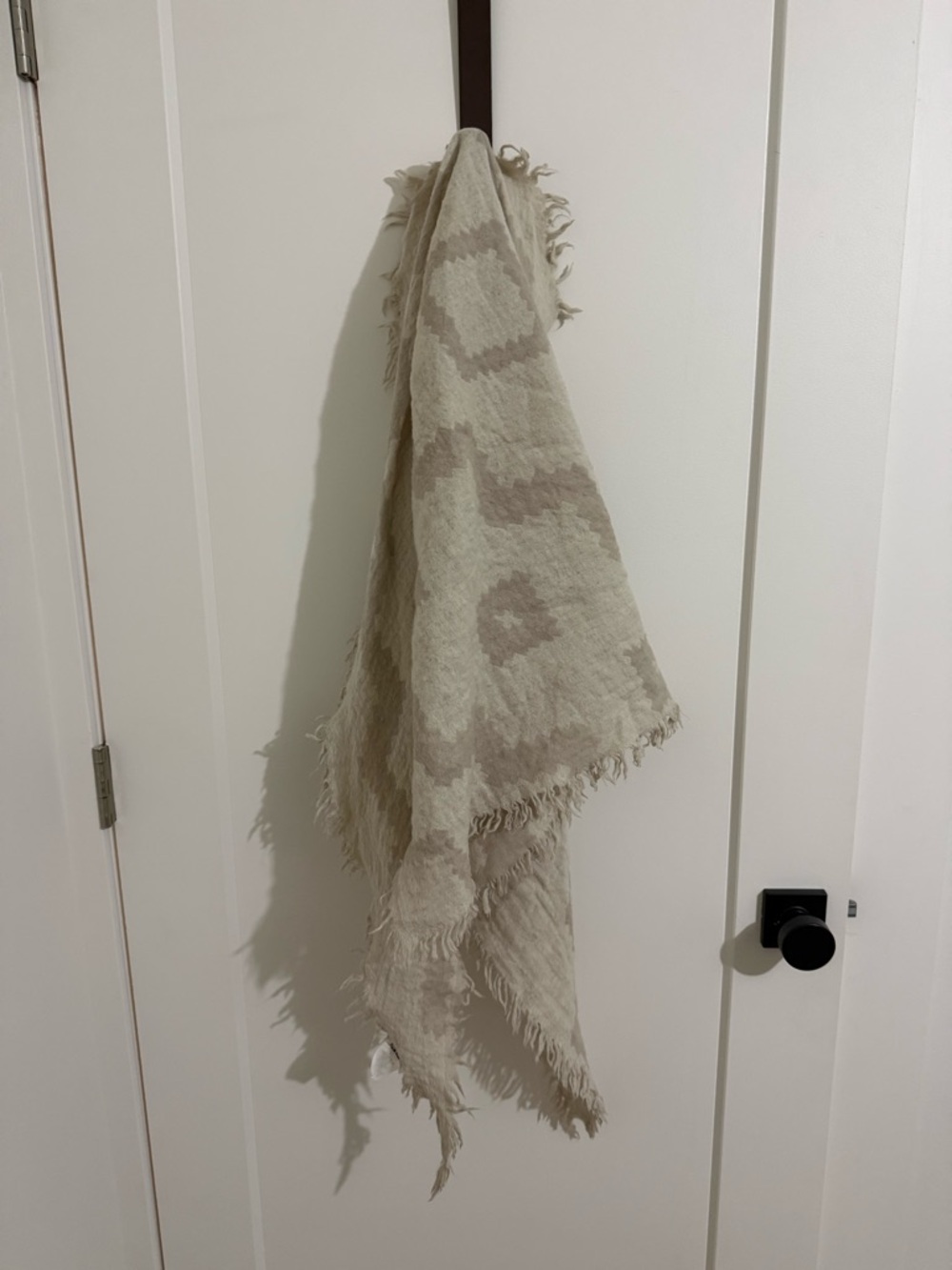 Wilfred Neutral Beige Fringe Cotton Scarf Wrap